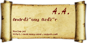 Andrássy Azár névjegykártya